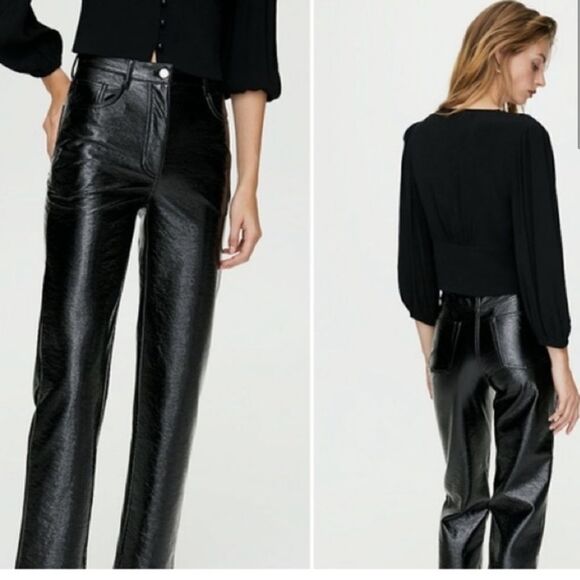 Aritzia Wilfred Melina Vegan black Leather Pants - Picture 7 of 7